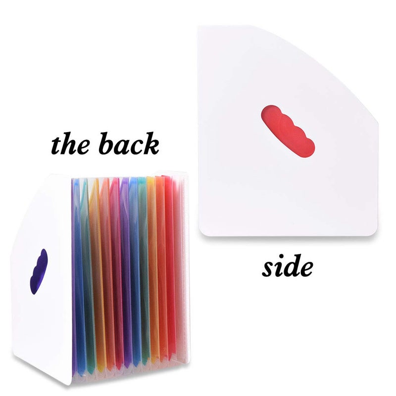SAYEEC 13 Pockets Vertical Expanding File Folder Plastic Accordion File Organizer Desk Stand Magazine Holder Letter Size A4 Documents Storage Space Saver for Office Home Class - Image 4